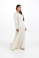 Twist Front Maxi Dress with Stone Tassel Cuffs