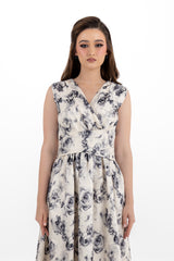 Elegant Sleeveless Floral Midi Dress