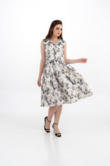 Elegant Sleeveless Floral Midi Dress