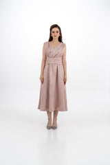 Sleeveless Brocade Midi Dress