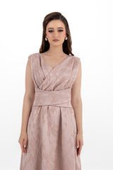 Sleeveless Brocade Midi Dress