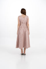 Sleeveless Brocade Midi Dress