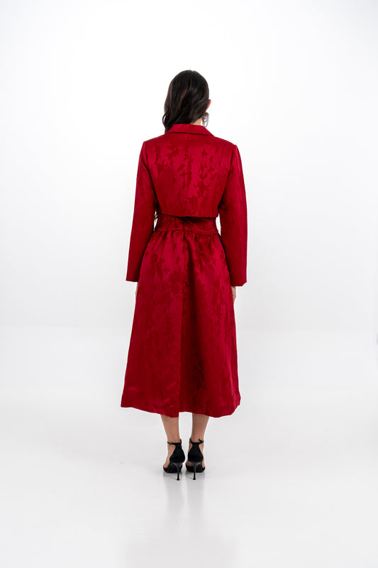 Sleeveless Brocade Midi Dress