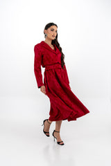 Sleeveless Brocade Midi Dress