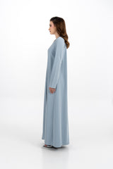 Embellished Collar Dress with Long Cardigan