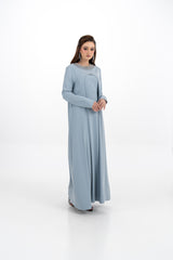 Embellished Collar Dress with Long Cardigan