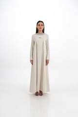 Embellished Collar Dress with Long Cardigan