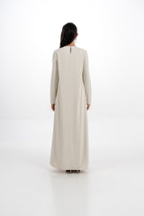 Embellished Collar Dress with Long Cardigan