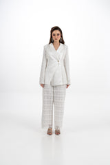 Satin Panel Embroidered Lace Jacket