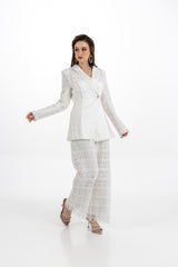 Satin Panel Embroidered Lace Jacket