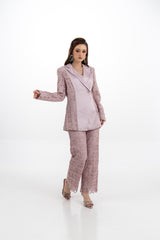 Satin Panel Embroidered Lace Jacket