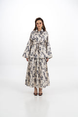 تنورة بليسيه بنقشة زهرية