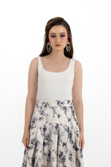 تنورة بليسيه بنقشة زهرية