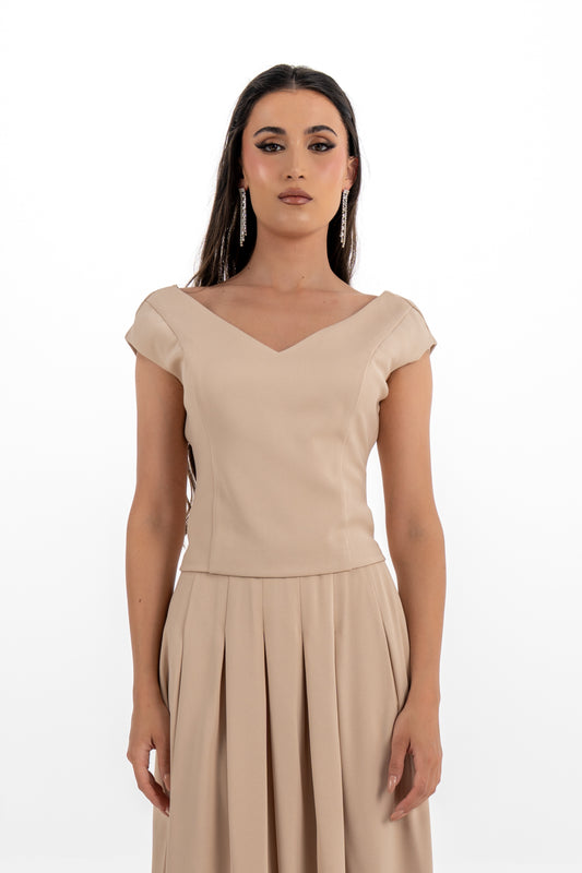 Sweetheart Neck Cap Sleeve Top