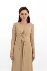 Maxi Dress with Lead Dot Embellishments & Front Knot Detail