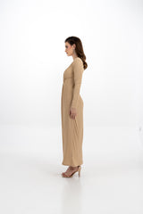 Maxi Dress with Lead Dot Embellishments & Front Knot Detail