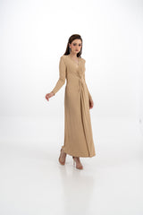 Maxi Dress with Lead Dot Embellishments & Front Knot Detail