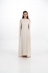 Embellished Cape Gown