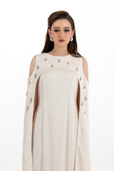 Embellished Cape Gown