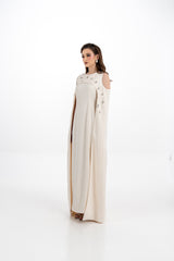 Embellished Cape Gown