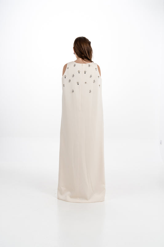 Embellished Cape Gown