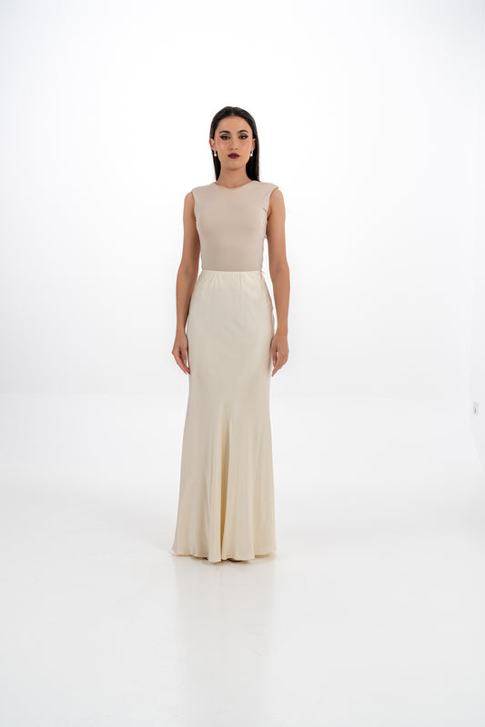 Satin-Finish Maxi Skirt