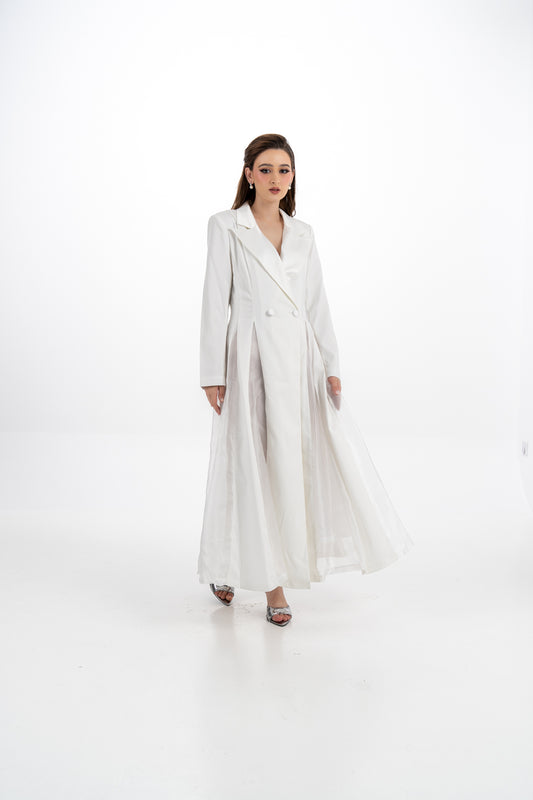 Elegant Tailored Long Blazer Dress