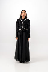 Luxurious Maxi Dress with Removable Embellished Jacket