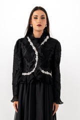 Luxurious Maxi Dress with Removable Embellished Jacket