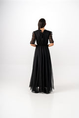 Luxurious Maxi Dress with Removable Embellished Jacket