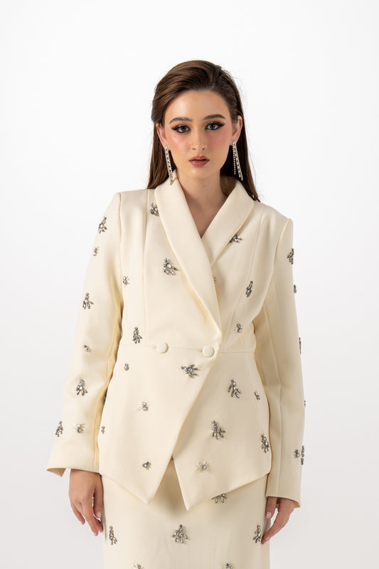 Embellished Crystal Detail Blazer