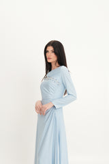 Asymmetrical Beaded Cut-Out Maxi Dress