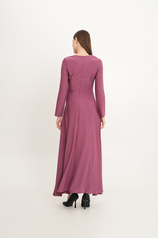 Asymmetrical Beaded Cut-Out Maxi Dress