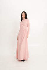 Asymmetrical Beaded Cut-Out Maxi Dress