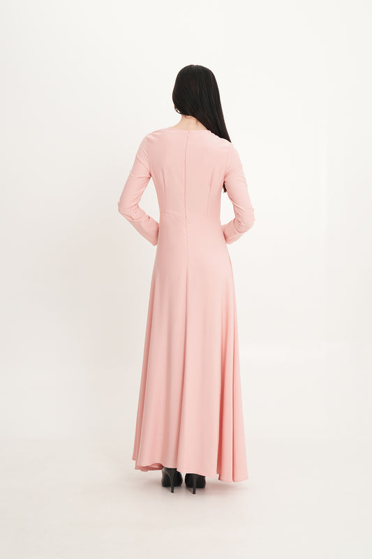 Asymmetrical Beaded Cut-Out Maxi Dress