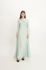 Asymmetrical Beaded Cut-Out Maxi Dress