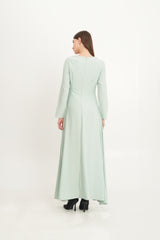 Asymmetrical Beaded Cut-Out Maxi Dress