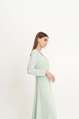 Asymmetrical Beaded Cut-Out Maxi Dress