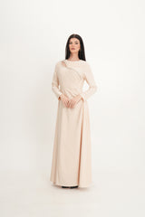 Asymmetrical Beaded Cut-Out Maxi Dress