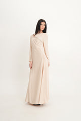 Asymmetrical Beaded Cut-Out Maxi Dress