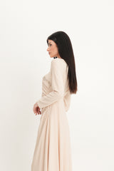 Asymmetrical Beaded Cut-Out Maxi Dress