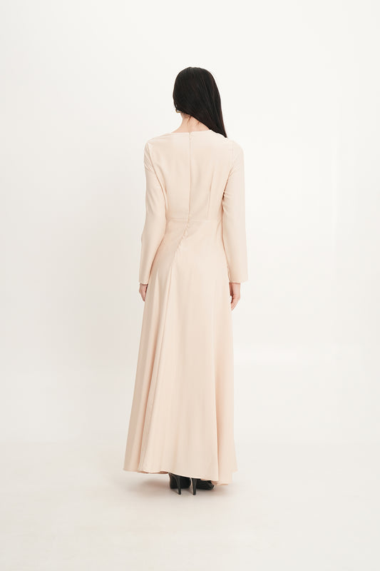 Asymmetrical Beaded Cut-Out Maxi Dress