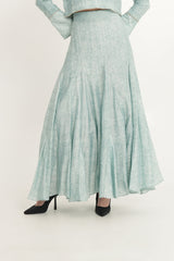 تنورة ماكسي منسابة بنقشة ناعمة