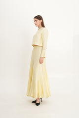 Cropped Crystal-Trimmed Top with Subtle Pattern