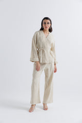 Elegant Textured Wrap Jacket