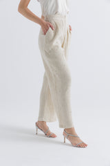 بنطال واسع بنقشة مجعدة