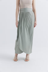 Draped Tulip-Cut Maxi Skirt