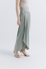 Draped Tulip-Cut Maxi Skirt