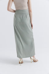Draped Tulip-Cut Maxi Skirt