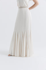 Embellished Waist Pleated Maxi Skirt - Montania Shop
